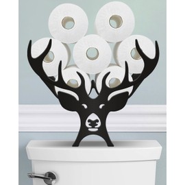 Wigag Antler Toilet Paper Holder Stand for Extra 8 Rolls, Funny Decorative Free Standing Toilet Paper Storage, Farmhouse Bathroom Toilet Paper Organizer on The Toilet Tank Storage