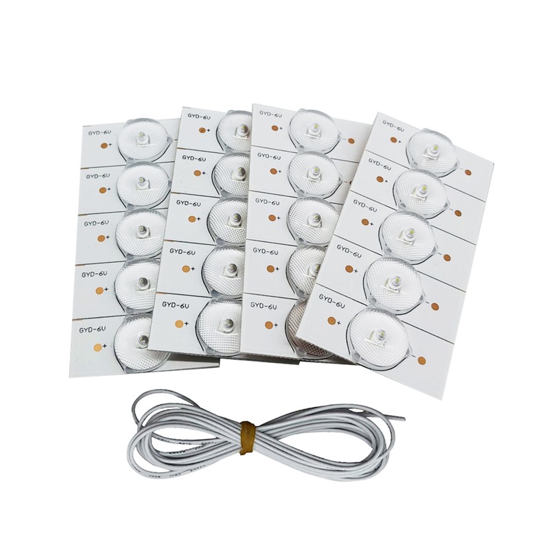 20PCS 6V SMD Lamp Beads with Optical Lens Fliter for