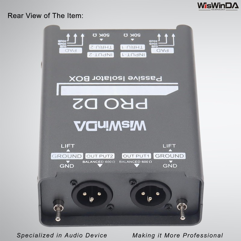 WisWinDa Pro Di-2 Passive Stereo Direct Box With 3-Level PAD