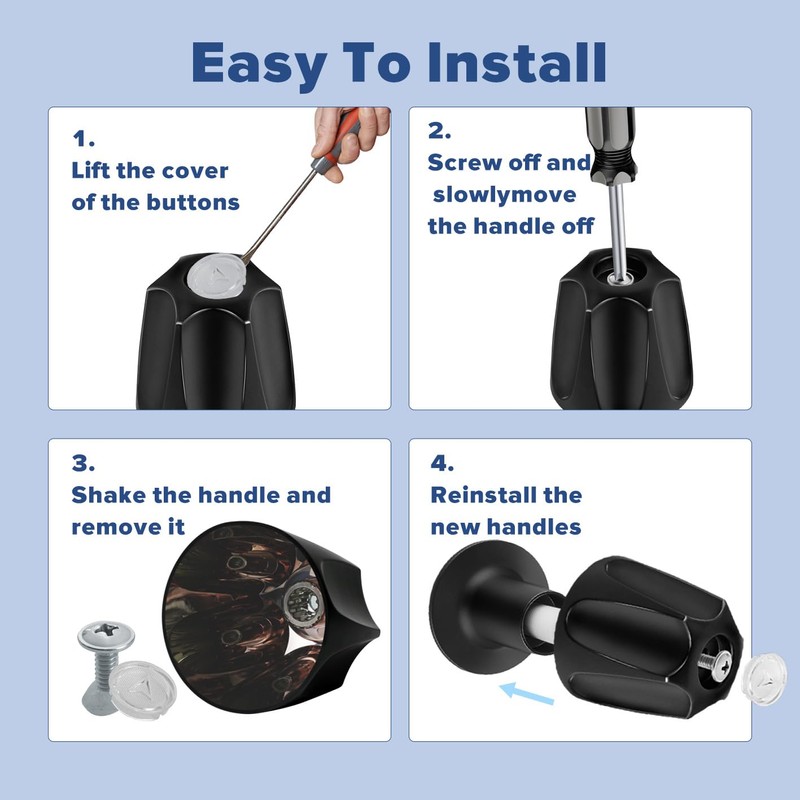 RAWILL Bshower knobs 3 Piece Replacement Trim Kit for Pfister