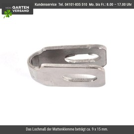 Set of 10 Grid Mat Clamps Made of Stainless Steel | Hole Size Approx. 9 x 15 mm | for Attaching Double Rod Mats to Wall, Wooden or T-Posts | Double Rod Mat Holder or Clamp | Grid Mat Holder