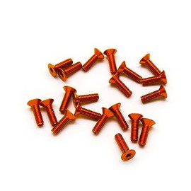 20pcs M3 Countersunk Screws 6063 Aluminum Hex Socket (Anodized Colors) (6mm / 10mm / 16mm / 20mm) (M3x10mm, Orange)