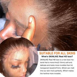 CHEETAHBEAUTY Straight 13x6 Ultra-fitted SKINLIKE HD Lace Front Wigs 250% Density Bleached Knots with Baby Hair 0.10mm Ultra-thin HD Lace Fit All Skins Straight Human Hair Wigs for Women(22inch)