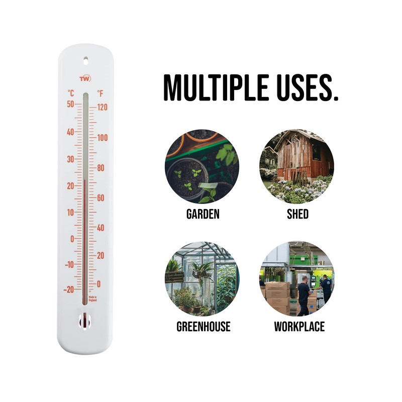 Wall Thermometer 215mm - Colour Coded Room Thermometer - Made
