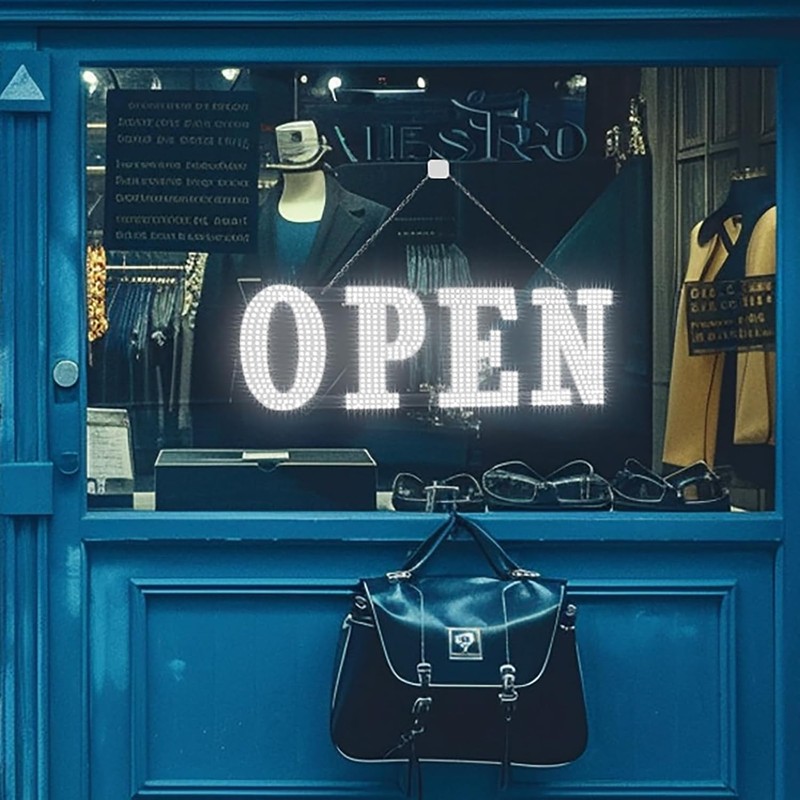 31'' x 11" Large LED Open Signs for Buisness, Remote