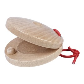 Sarini 4Pcs Wooden Castanets Finger Clackers Clappers Education Clappers Percussion Instruments Mini Clap