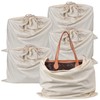 HAMBOLY 100% Cotton Bags 5 Pack Dust Cover Storage Pouch
