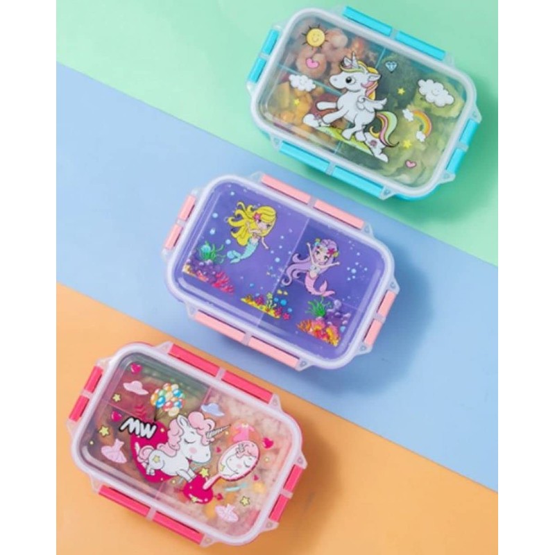 OM SUPPLIES Unicorn Sky Blue Sandwich Lunch Snack Box 3