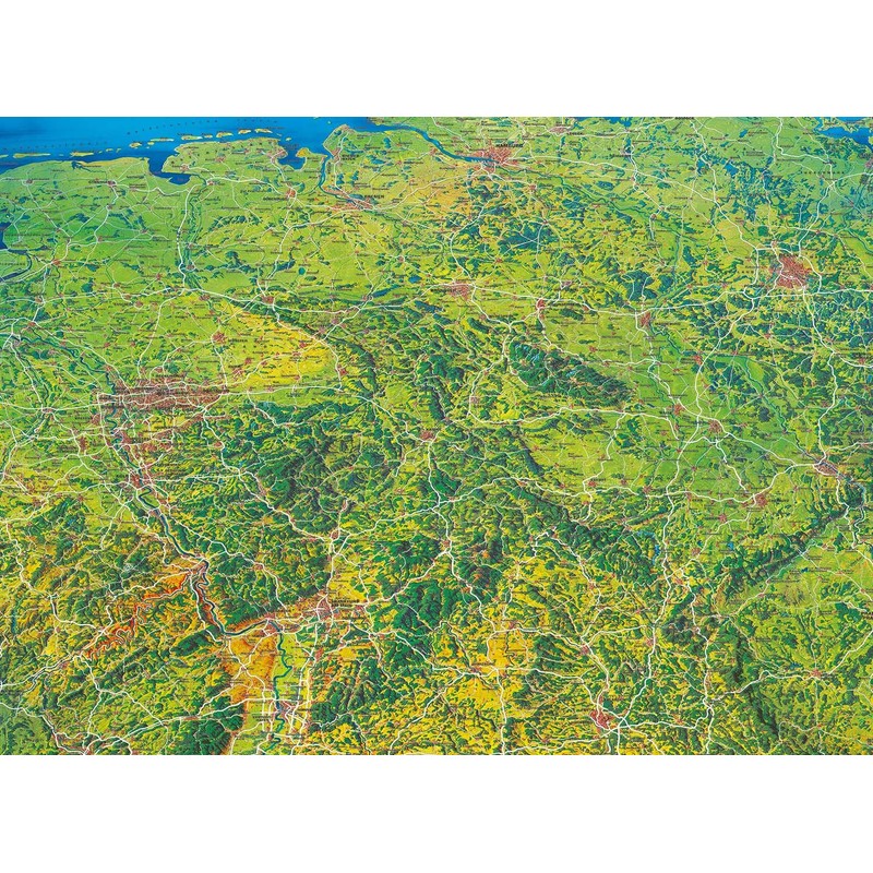 Extragoods Germany Map in 3D, Puzzle with 1000 Pieces, Germany