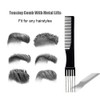 4PCS Double End Comb Carbon Lift Teasing Combs with Metal