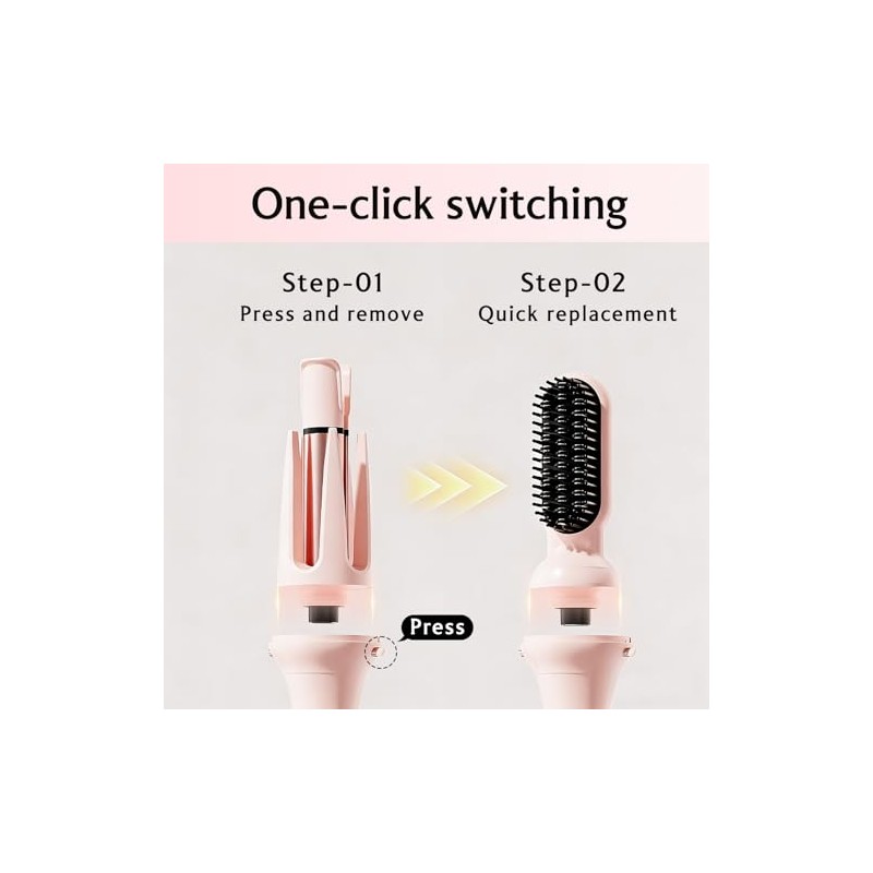 Sfozstra 3-in-1 Automatic Curling Iron & Straightening Brush