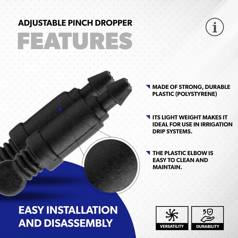 DOJA Barcelona Adjustable Droppers, Pack of 100, Row Droppers, Drip