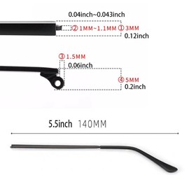 Metal Glasses Replacement Temple Eyeglass Arms Legs Glasses Repair Kit Universal with Screws and Screwdriver