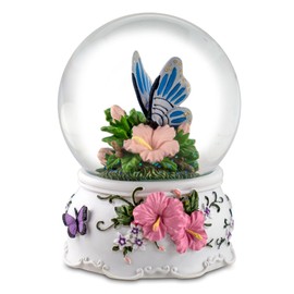 100 MM Butterfly with Flowers Water Globe by The San Francisco Music Box Company