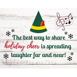 Santa's Christmas Elf Cheer Holiday Door Hanger or Sign 9 x 7 or 8 x 10 inches