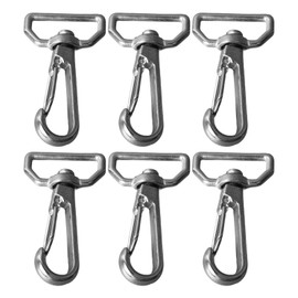 6pcs Webbing Belt Spring Hooks 316 Stainless Steel Universal D Ring Snap Hooks for Webbing Straps Wires Cords Pet Collars Leather Belt