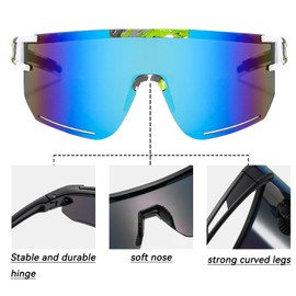 XSYKJGS Fast Glasses Sunglasses Men Women UV400 Protection Polarised Sunglasses for Riding, Skiing and Fishing in Parachuting, C8