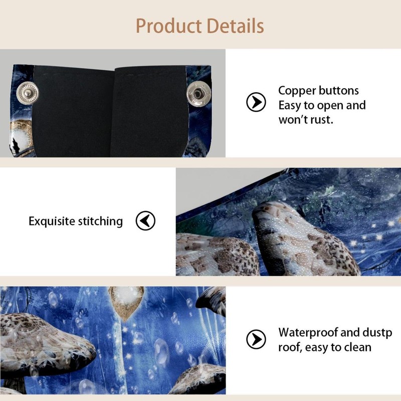 2 Pack Tissue Box Cover Holder, Mushroom World Rectangle Leather