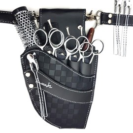 Hairdressing Scissor Pouch by Kassaki Black Check Tool Belt Bag Limited Edition