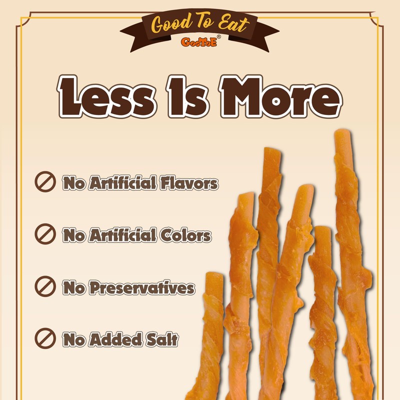 Gootoe Turkey Tendon Dog Treats, Twists (M) 5 oz, USA-Sourced