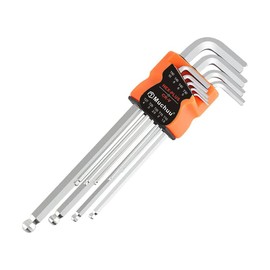Muchuu Ball Point L-Shaped Hex Wrench Set, Chrome Vanadium Steel, Dual Head for Metric and Inch Sizes, Industry Leading Durability