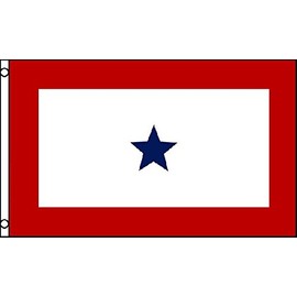3x5 Blue Star Service (1 Star) Flag Lot of 5 Flags Super Polyester Nylon Flag 3'x5' House Banner 90cm x 150cm Grommets Double Stitched Premium Quality Indoor Outdoor Pole Pennant (New)