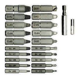 Makita Compatible High Coke Bosch Compatible Screw Removal Bit Hexagon Crushed Bolt Removal Tool Reverse Tap Extractor Impact Drill Driver (SRB22)