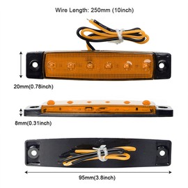 Shangyuan Interior Marine Strip Lights, 6 Led Utility Strips, Marine Led Strip, White Led Courtesy Light, 12v Led Marine Light, Marine Interior Lights, Boat Interior Led Lights, Yellow, 6PCS