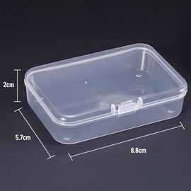 FOTOEVFC Mini Rectangular Plastic Clear Beads Storage Box, 10 Compartments, 88 Count, 5.3 x 8.5 x 2.5 cm, 113.25 cc, Waterproof, Hinge with Lock