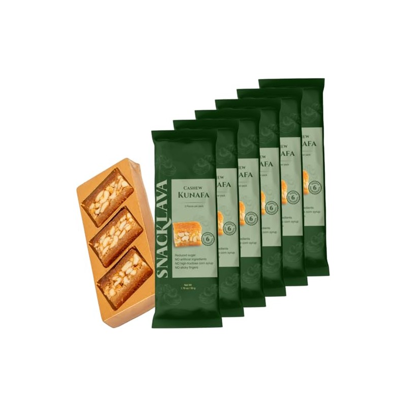 Snacklava Cashew Kunafa Bites - 6 Pack (3 Pieces per