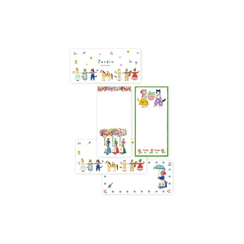 Aiko Fukawa Jardin Single Pencil Notebook, 4 Patterns, 20 Sheets