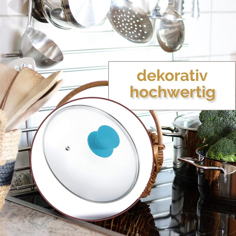 Pack of 2 Kerafactum Glass Pot Lid with Stainless Steel