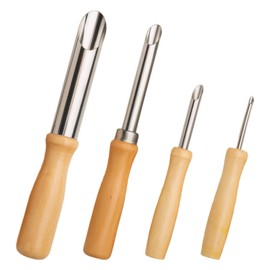 4 Pcs Straw Hole Puncher for Plastic Lids, Straw Puncher for Plastic Lids Lemonade, Stainless Steel Circular Clay Punch for Lemon Water and Milk Tea Lids