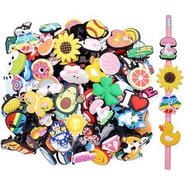 YEALQU 30PCS Random Different Pencil Topper Decoations Cute PVC Pencil Toppes Lovely Black Clip for Pupil/Junior Students Gifts Awards