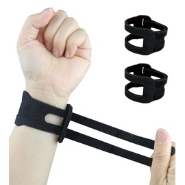 Wrist Brace for TFCC Tears, 2Pcs Pack Adjustable Thin Sports Wrist Support, Wrist Strap Widget for Weight Bearing Strain, Gym,Yoga (Black)