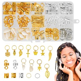 Dreadlocks Jewellery, Aluminium Hair Rings for Braids, Adjustable Braids, Jewellery, Woven Hair Accessories for Men and Women