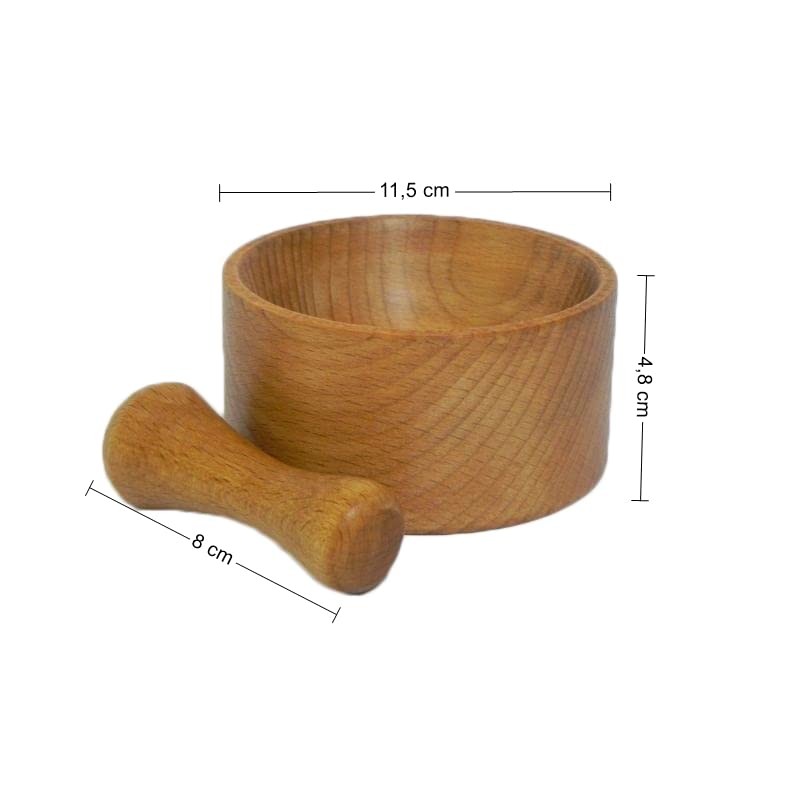 Wooden Mortar with Pestle for Spice and Herbs Crusher Handy