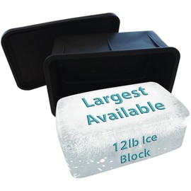 Ice Block Form With Lid Makes 12 Lb. Ice Cube 11" x 7" x 5" Largest Available Ice Block Maker, Ice Bath Chiller, Cold Plunge Tub Or Cooler, Reusable Food Grade