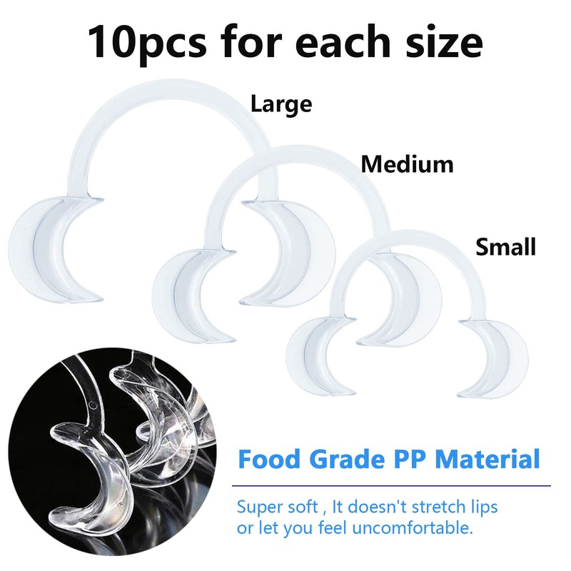 10 Pieces C-Shape Cheek Retractor, Disposable Mouth Opener for Dental