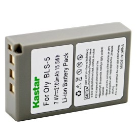 Kastar BLS-5 Battery or LCD Charger for Olympus E-400 E-410 E-420 E-450 E-600 E-620  - 1 Battery