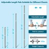 Nicecho 28" ~ 35" long Adjust Closet Rod Metal heavy