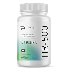 Primetech Nutrition L Tirosina TIR-500, 120 Cápsulas De 500 Mg  Sin Sabor, Alta Calidad, 500 mg, reduce estrés, mejora ánimo                          