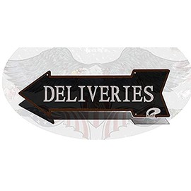 TSOSK Delivery Sign Black Left Arrow Vintage Package Deliveries Signs Drop Off Deliver Parcel Here Business Packages Plaque Metal tin Sign 5x17 INCH-Arrow Plaque Metal tin Sign