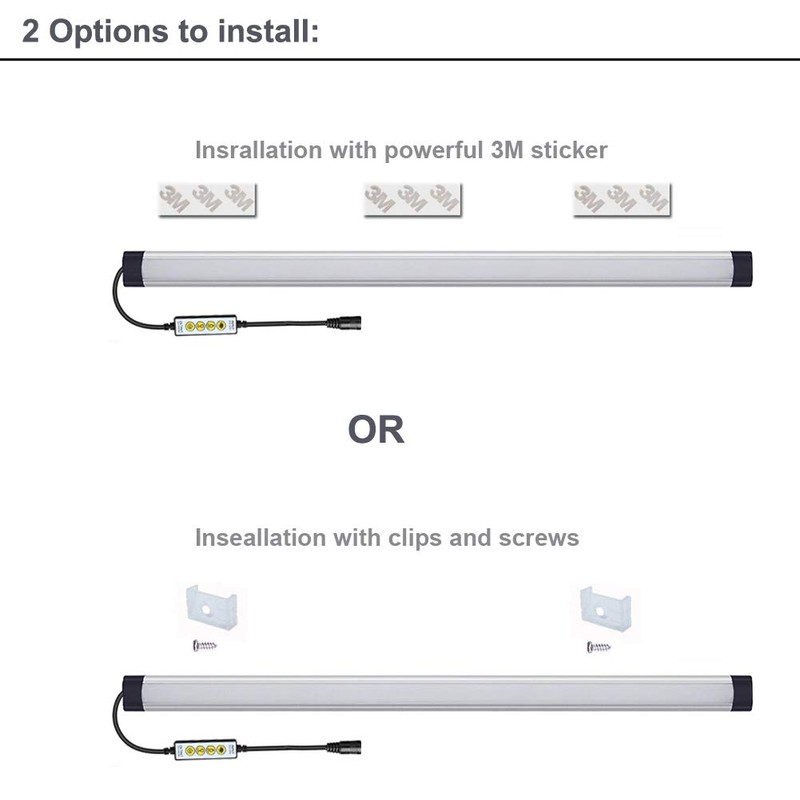 LAIFUNI Dimmable Under Cabinet Lighting, RGB LED Light Bar, Inline