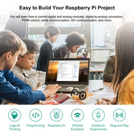 ELECROW Sensor Kit for Raspberry Pi, Programming Learning Kit, Electronics and Coding Kit for Raspberry Pi Beginners