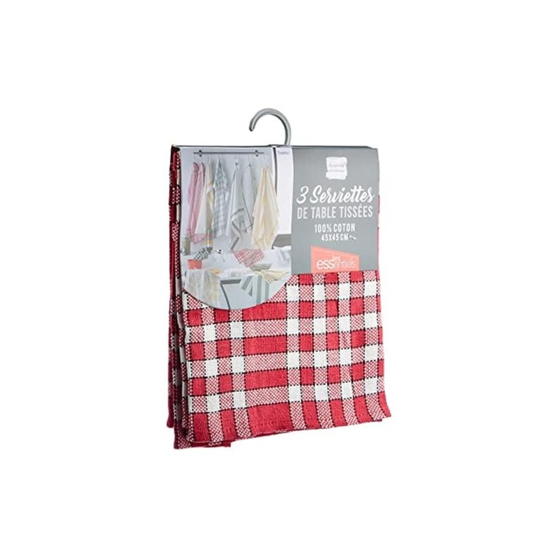 Douceur d 'Intérieur Traditio Napkins, Cotton, Red, 40 x 40
