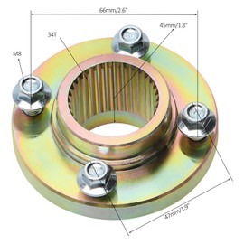 ICONSPORTSS GY6 Sprocket Hub Adapter 34T Axle Mount for 125cc 150cc 200cc 250cc ATV Go Kart Quad Taotao Coolster Kazuma Four Wheelers– Aluminum Rear Axle Hub with Mounting Screws (4 Hole)