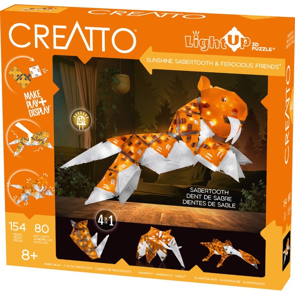 Creatto Sunshine Sabertooth & Ferocious Friends Light-Up 3D Puzzle Kit