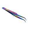 Stainless Steel Jeweler Style Tweezers #7 Multi Titanium Rainbow Color