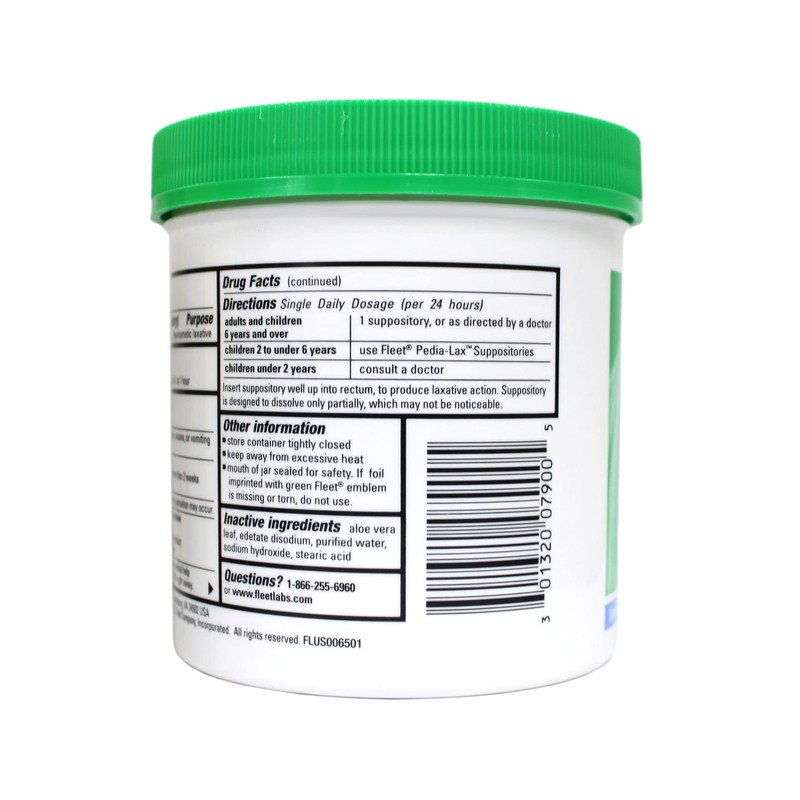 Fleet Glycerin Suppositories Adult Laxative 100 Count (Pack of 4)